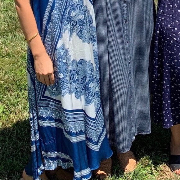 H&M Grecian Blue and White Handkerchief Midi Dress - Picture 3 of 7